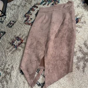 VICI Nude Camel Faux Suede Pencil Skirt